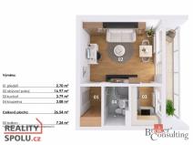 Prodej bytu 1+kk, Hradec Králové - Slezské Předměstí, Třebechovická, 35 m2