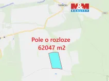 Prodej pole, Velečín, 62047 m2