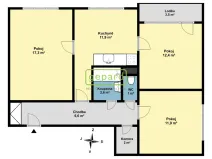 Prodej bytu 3+1, Nový Bor, Palackého, 65 m2