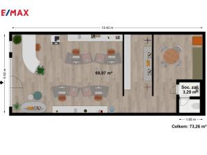 Prodej obchodního prostoru, Brno - Židenice, Gajdošova, 73 m2