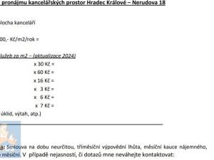 Pronájem kanceláře, Hradec Králové, Nerudova, 50 m2