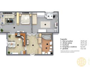 Prodej bytu 2+1, Tábor - Měšice, Nad Obchvatem, 84 m2