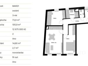 Prodej bytu 3+kk, Praha - Nusle, Maroldova, 105 m2