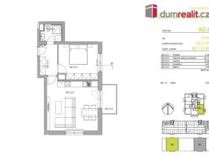 Pronájem bytu 2+kk, Plzeň - Skvrňany, Pecháčkova, 52 m2