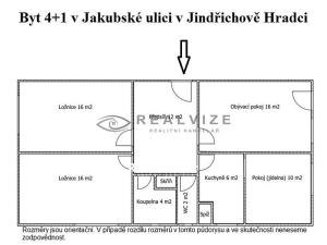 Prodej bytu 4+1, Jindřichův Hradec, Jakubská, 82 m2
