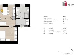 Prodej bytu 2+kk, Merklín - Pstruží, 49 m2