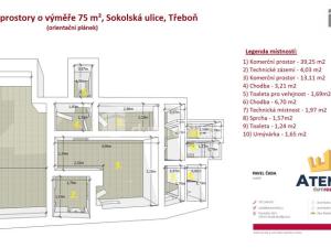 Pronájem obchodního prostoru, Třeboň - Třeboň II, Sokolská, 75 m2