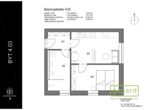 Prodej bytu 2+kk, Hořovice, 44 m2