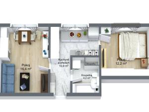 Pronájem bytu 2+kk, Pardubice - Zelené Předměstí, Arnošta z Pardubic, 44 m2