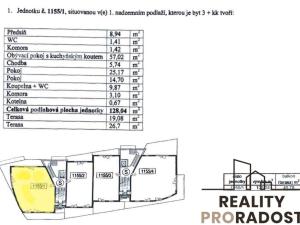 Prodej podílu 1/2 bytu 3+kk, Praha - Hlubočepy, Filmařská, 173 m2