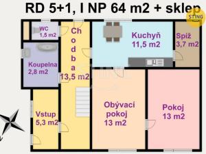 Prodej rodinného domu, Klenovice na Hané, 58 m2