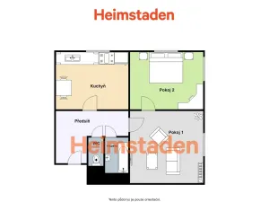 Pronájem bytu 2+1, Ostrava - Poruba, náměstí Vítězslava Nováka, 56 m2