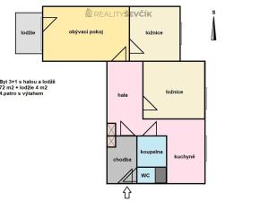 Prodej bytu 3+1, Český Krumlov - Domoradice, Lipová, 71 m2