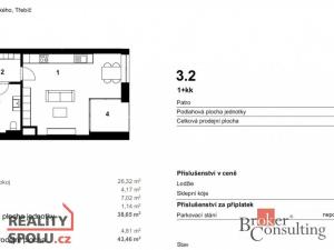 Pronájem bytu 1+kk, Třebíč, 37 m2