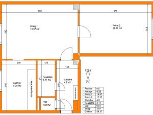 Pronájem bytu 2+1, Pardubice - Zelené Předměstí, Benešovo náměstí, 54 m2