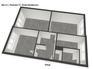 Pronájem bytu 3+1, České Budějovice, Plzeňská, 65 m2