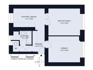 Pronájem bytu 2+1, České Budějovice - České Budějovice 3, Nerudova, 52 m2