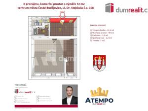 Pronájem komerční nemovitosti, České Budějovice - České Budějovice 1, Dr. Stejskala, 72 m2