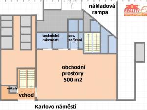 Pronájem obchodního prostoru, Náchod, Karlovo náměstí, 500 m2