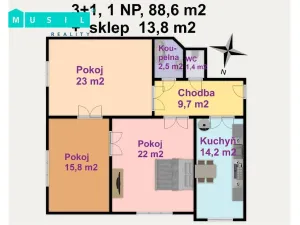 Prodej bytu 3+1, Olomouc - Nová Ulice, Dvořákova, 85 m2