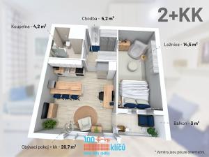 Prodej bytu 2+kk, Praha - Troja, Hnězdenská, 44 m2