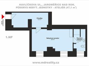 Prodej bytu 1+kk, Jaroměřice nad Rokytnou, Havlíčkova, 47 m2