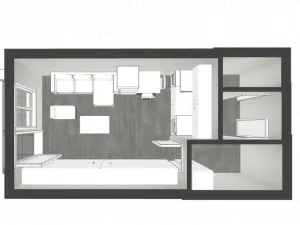 Pronájem bytu 1+kk, Brno - Bystrc, Opálkova, 24 m2