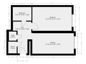 Pronájem bytu 1+1, Praha - Nusle, V zálomu, 46 m2