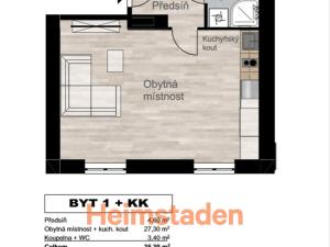 Pronájem bytu 1+kk, Ostrava - Poruba, Porubská, 34 m2