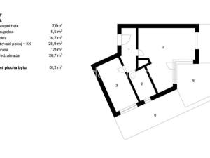 Prodej bytu 2+kk, Praha - Karlín, Sokolova, 61 m2