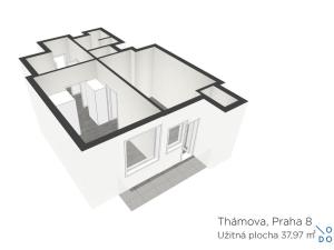 Pronájem bytu 2+kk, Praha - Karlín, Thámova, 40 m2