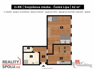 Prodej bytu 2+kk, Česká Lípa, Svojsíkova stezka, 62 m2