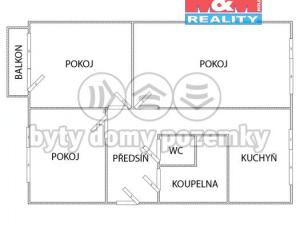 Pronájem bytu 3+1, Chomutov, Kamenný vrch, 69 m2