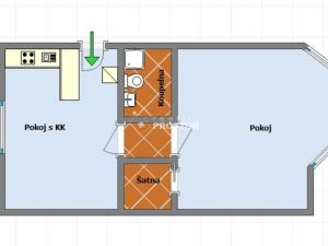 Pronájem bytu 2+kk, Mělník, Jiřího z Poděbrad, 47 m2