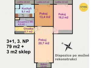 Prodej bytu 3+1, Olomouc - Nová Ulice, 83 m2