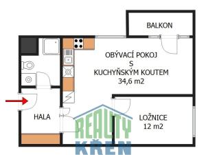 Pronájem bytu 2+kk, Horoměřice, Karla IV., 58 m2