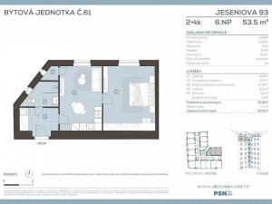 Prodej bytu 2+kk, Praha - Žižkov, Jeseniova, 52 m2