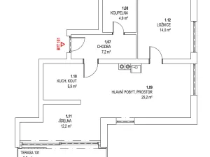 Prodej bytu 2+kk, Kunčice nad Labem, 83 m2