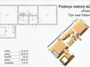 Prodej rodinného domu, Týn nad Vltavou, Na trubách, 71 m2