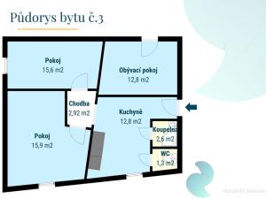 Prodej bytu 3+1, Kájov - Křenov, 63 m2