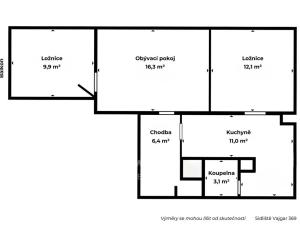 Prodej bytu 3+1, Jindřichův Hradec, sídliště Vajgar, 63 m2