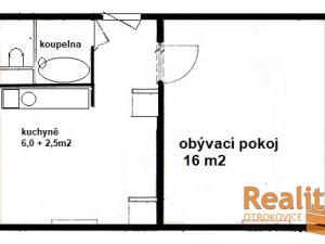 Pronájem bytu 1+1, Napajedla, Nábřeží, 34 m2