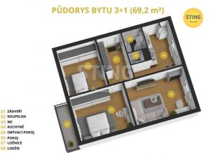 Prodej bytu 3+1, Letohrad, V Aleji, 70 m2