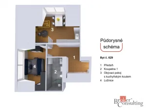 Prodej bytu 2+kk, Praha - Libeň, Heydukova, 49 m2