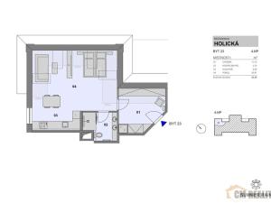 Pronájem bytu 1+kk, Olomouc - Hodolany, Holická, 52 m2