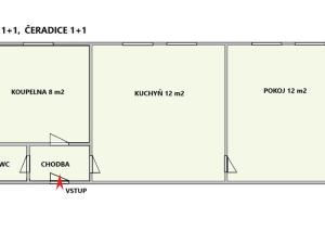 Pronájem bytu 1+1, Čeradice, 40 m2