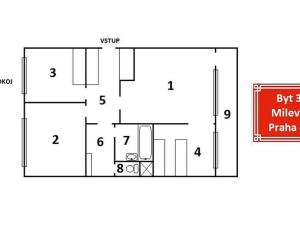 Pronájem bytu 3+1, Praha - Krč, Milevská, 62 m2