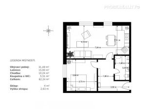 Prodej bytu 2+kk, Jílové u Prahy, Barvířova, 62 m2