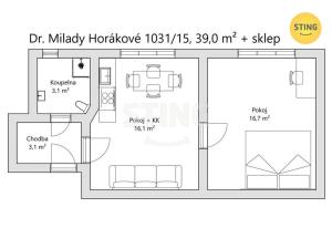 Prodej bytu 2+kk, Olomouc, Dr. Milady Horákové, 41 m2