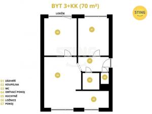 Prodej bytu 3+kk, Vojtěchov, 70 m2